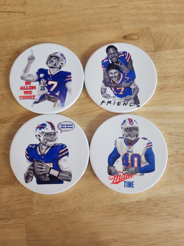 Bills Art on Ceramic Coasters Set of 4