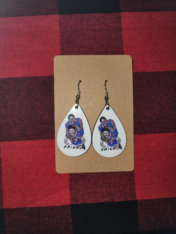 Allen and Diggs Artwork Earrings Double Sided (Zubaz Print on Back)