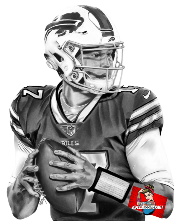 Josh Allen Portrait Artwork 8x10 Print