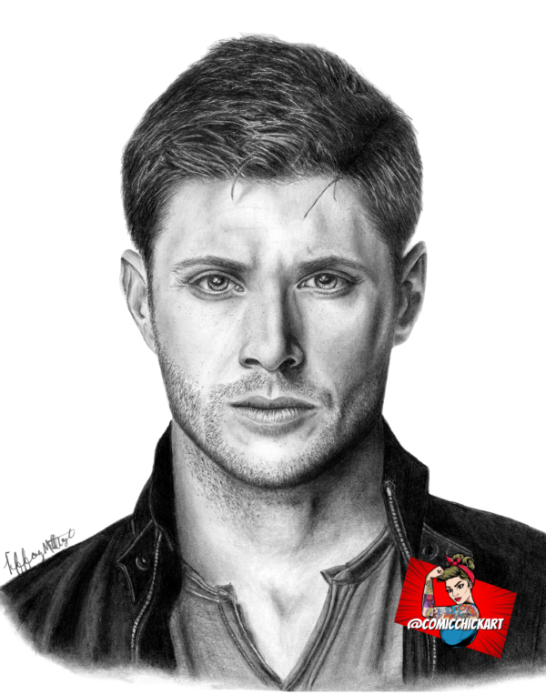 Jensen Ackles / Dean Winchester Portrait Artwork 8x10 Print