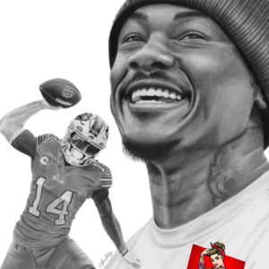 Stefon Diggs Portrait Artwork 11x14 Print