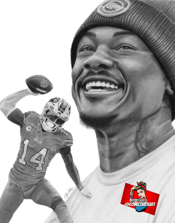 Stefon Diggs Portrait Artwork 11x14 Print