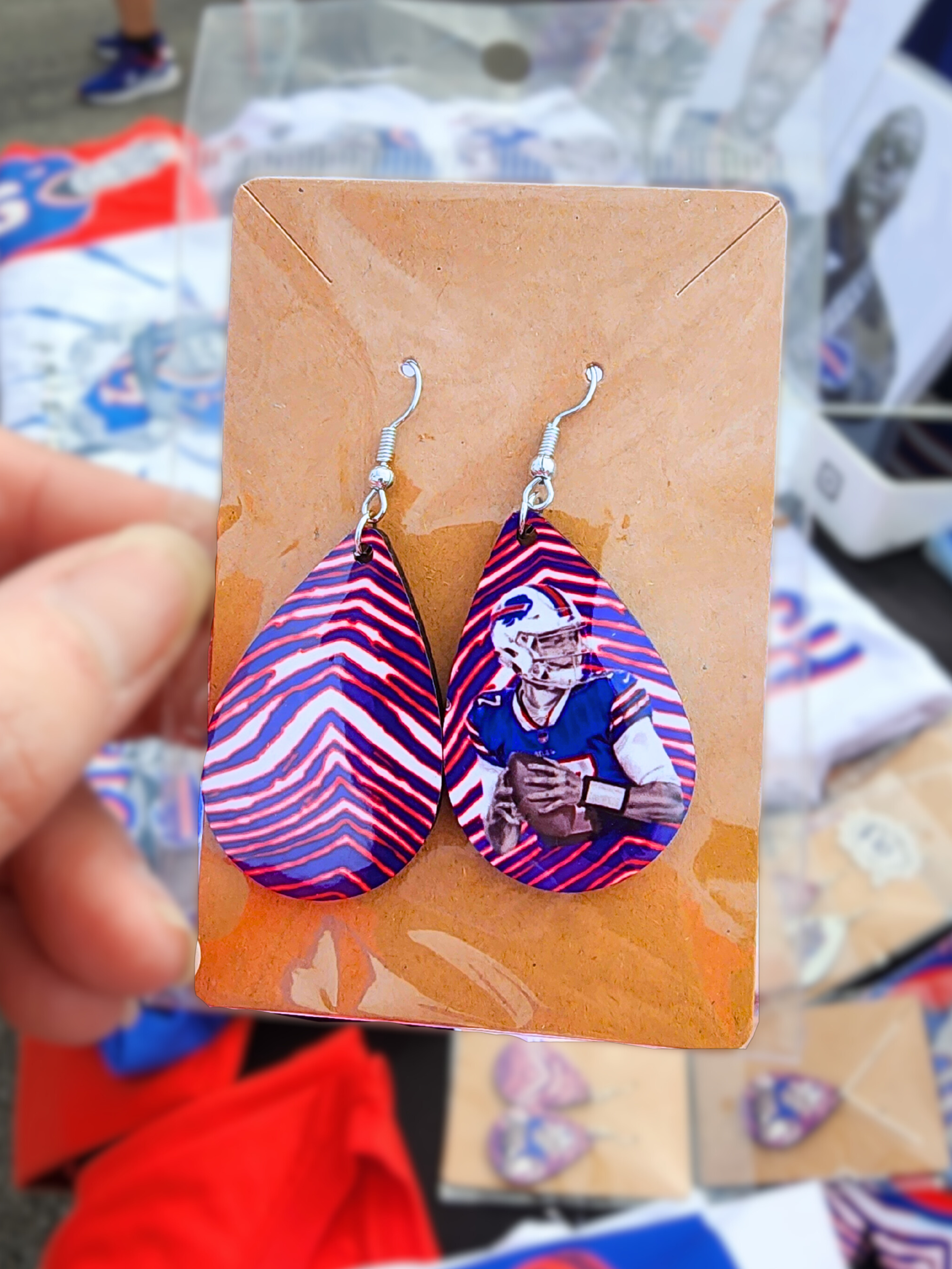 Josh Allen Drawing Buffalo Bills Earrings / Buffalo Bills 