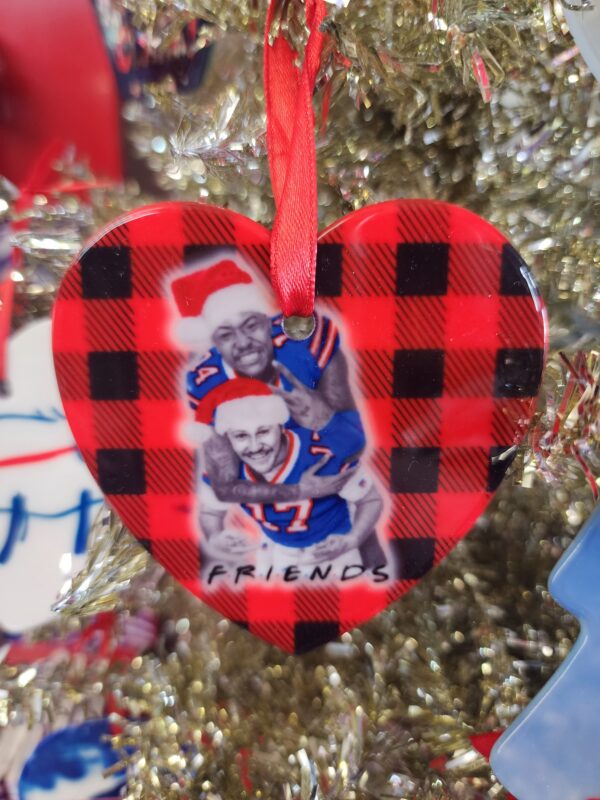 Allen Diggs Artwork Flannel Pattern Heart Ornament