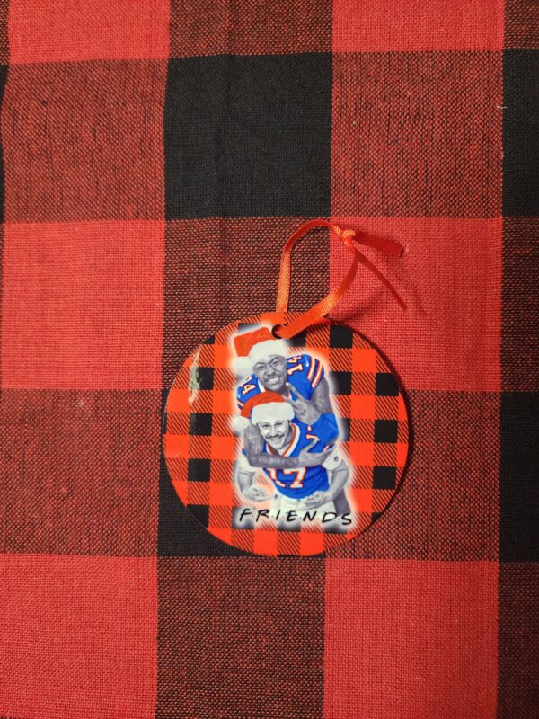 Allen & Diggs Friends Plaid MDF Ornament