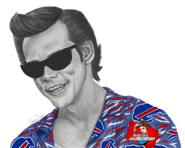 Ace Ventura Drawing (print with color editing) 8x10