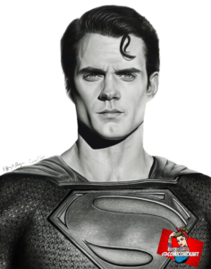 Superman Henry Cavill Pencil Drawing Portrait 11x14 Print