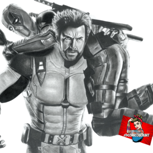 Deadpool and Wolverine Pencil Drawing 11x14 Print